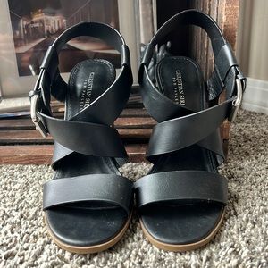 Christian Soriana Black Strappy Heels